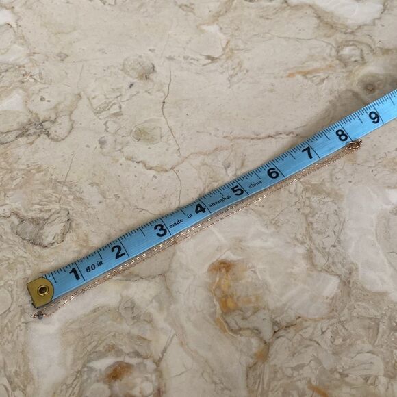 14K GF Rose Gold & Crystal Bead Fine Dainty Necklace - Picture 7 of 7